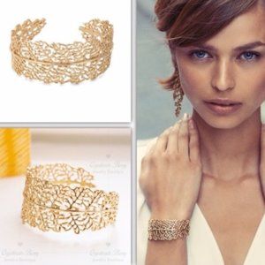 stella & dot ~ gold grace cuff bracelet ~ retired